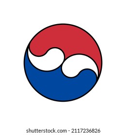 korea circle icon vector illustration