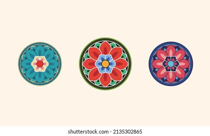 Korea Dancheong pattern traditional multicolored paintwork