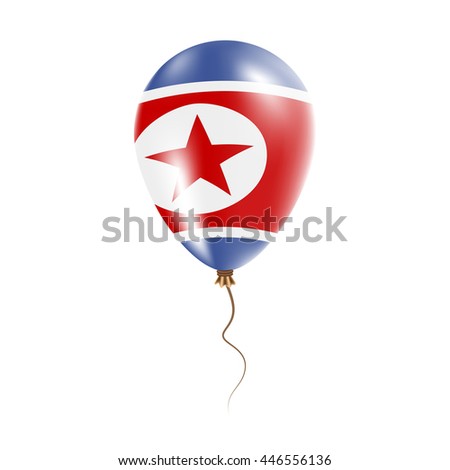 Korea, Democratic People's Republic Of balloon with flag. Bright Air Ballon in the Country National Colors. Country Flag Rubber Balloon. Vector Illustration.