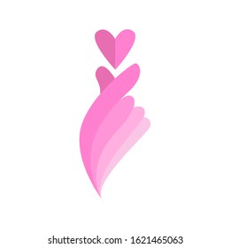 Korea finger heart vector illustration. -Vector