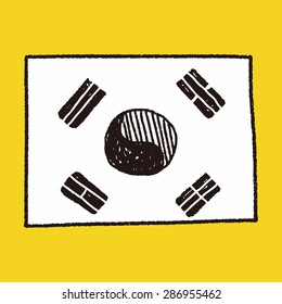 Korea flag doodle