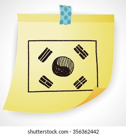 Korea flag doodle