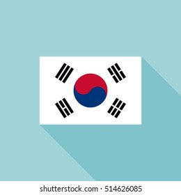 Korea flag , flat design vector with official proportion