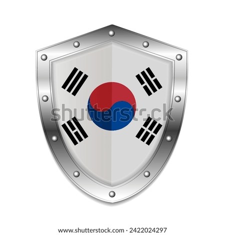 Korea flag on shield vector illustration
