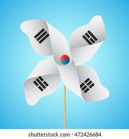 Korea flag with Pinwheel