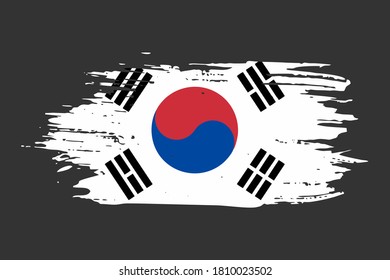 korea flag style brush vector