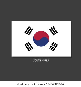 Korea flag Vector Square Icon