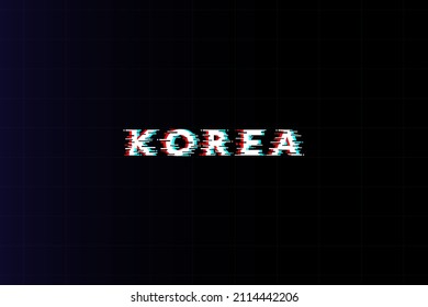 Korea glitch text design for digital media technology futuristic hud .