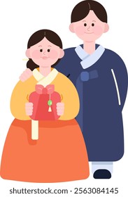 korea hanbok traditional new year's day greeting