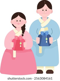 korea hanbok traditional new year's day greeting