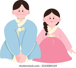 korea hanbok traditional new year's day greeting