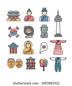 Korea Icon Set Stock Vector (Royalty Free) 1093981949 | Shutterstock