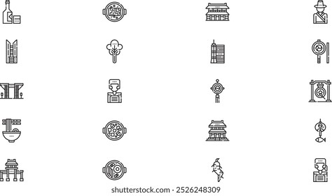 Korea icons High-Quality Vector Icons Collection with Editable Stroke. Ideal for Professional and Creative Projects.