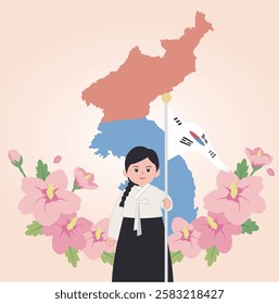 Korea Independence Day Illustration, Korean Flag