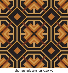 Korea inspired seamless pattern in gold and black