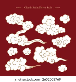 Korea Japan Chinese stijl cloud traditionele ontwerp decoratie item vector kunstwerk