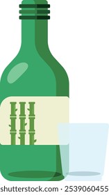 korea korean soju alcohol alcoholic asia bar beverage bottle cuisine illustration liquid liquor rice sake sojubottle vodka