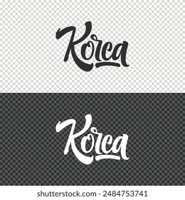 korea lettering clipart element design