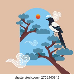 Korea Lunar New Year Gift Modern vector art