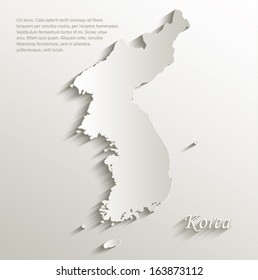 Korea Map Card Paper 3D Natural Vector