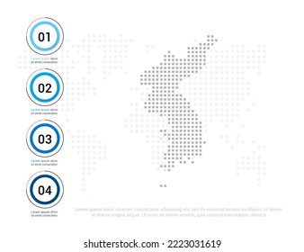 Korea map of dots gray for presentation. Creative concept for infographic.