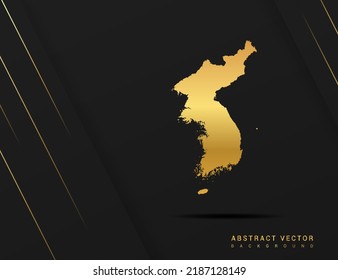 Mapa coreano del estilo de gradiente dorado vector Ilustración.