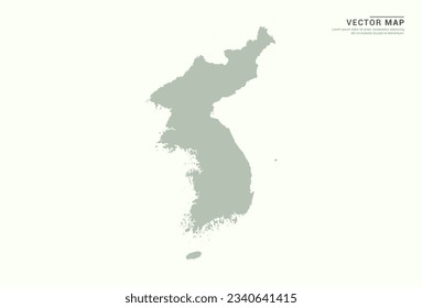 Korea map of green vector modern.