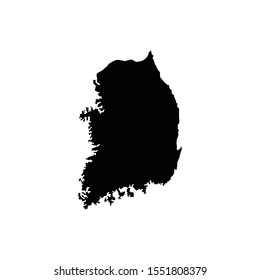 Korea map on a white background 