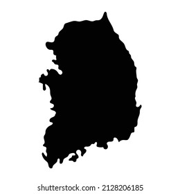 Korea Map Silhouette Icon. Vector.