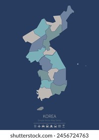 Korea map.
a simple map of the country.