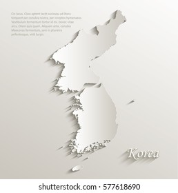 Mapa de Corea del sur tarjeta independiente papel 3D vector natural