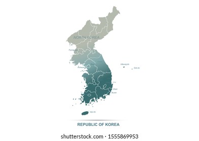 Republic Of Korea Map Korea Map South Korea Vector Map Stock Vector (Royalty Free) 1555869953 |  Shutterstock