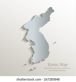 Korea map white blue card paper 3D vector
