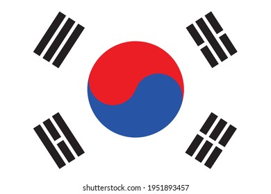 Korea national flag background. Vector eps10