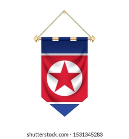 The Korea North flag isolated on the white background.