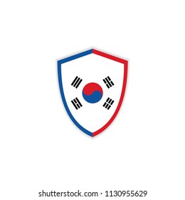 Korea Republic Flag Emblem Vector Template Design Illustration