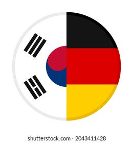 korea republic and germany flag. vector illustration