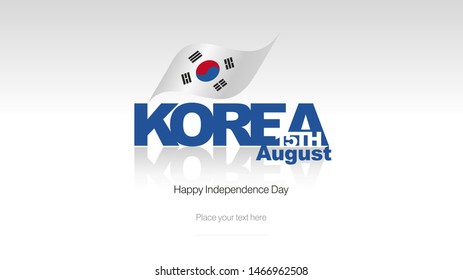 Korea Republic Independence Day flag logo icon banner