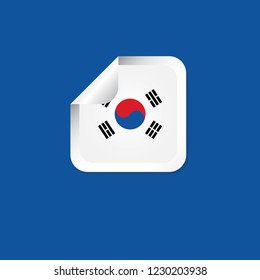 Korea Republic Label Flags Vector Template Design Illustration