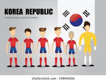 KOREA REPUBLIC soccer team character vector illustration