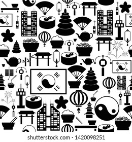 korea seamless pattern background icon.