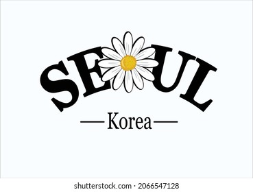 Korea, Seoul hand drawn vector illustration.