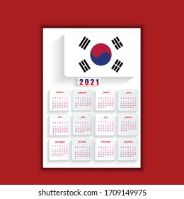 Korea South New year 2021 poster template design