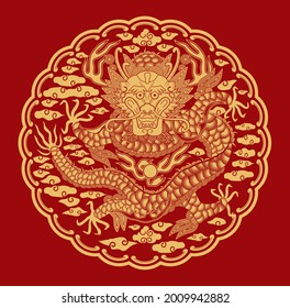 Korea Traditional Dragon Pattern Design 