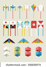 Korea Traditional Games Kite vector illustration flat design