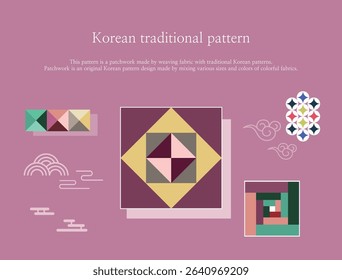 Korea and traditional patterns illustration