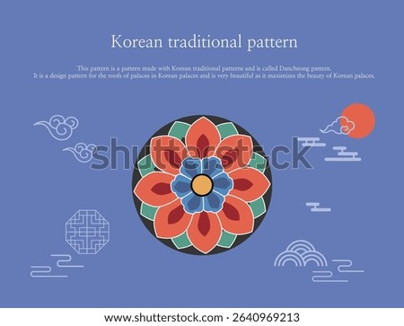 Korea and traditional patterns illustration