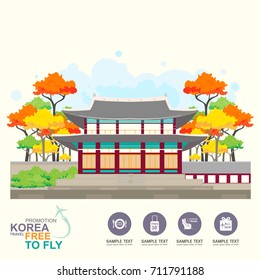 Korea Travel Vector Concept Promotion Travel around the World