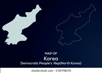Korea vector map silhouette isolated.Abstract design, High detailed silhouette illustration. Full Editable Korea map vector file.