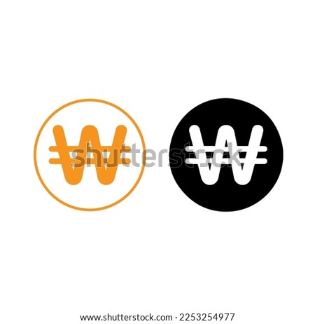 korea won currency icon vector islated on background